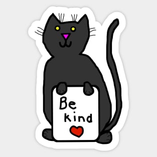 Cute Cat says Be Kind Sticker